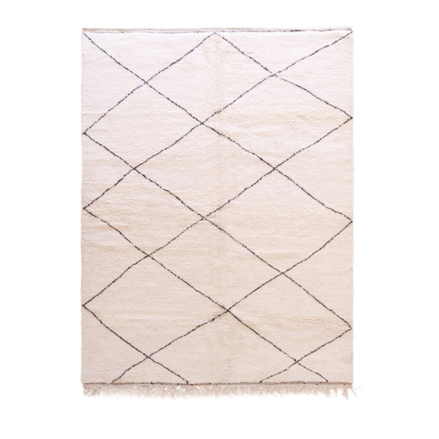 Sober and refined Berber rug hand-knotted in wool