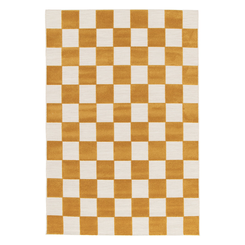 Indoor outdoor rug with sculpted effect SMALL TILES
