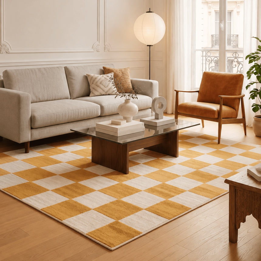 Tapis intérieur extérieur effet scultpé PETITS CARREAUX