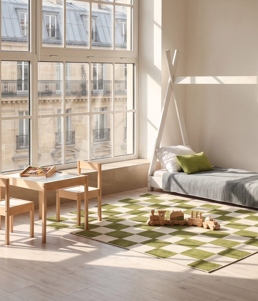 Indoor outdoor rug with sculpted effect SMALL TILES