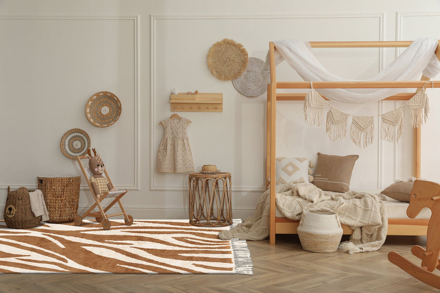 Tapis coton imprimé zébré SAFARI - AFKliving