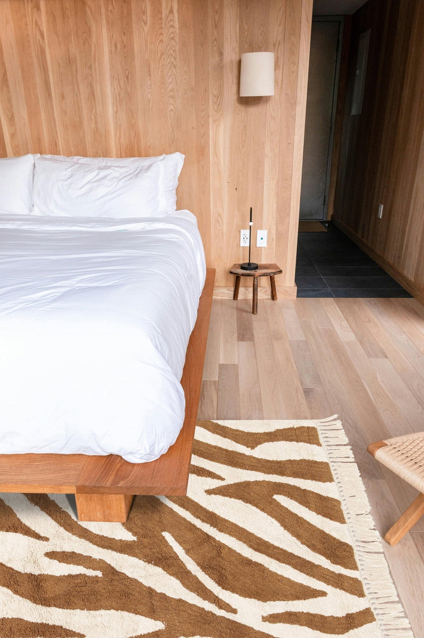 Tapis coton imprimé zébré SAFARI FAUVE - AFKliving