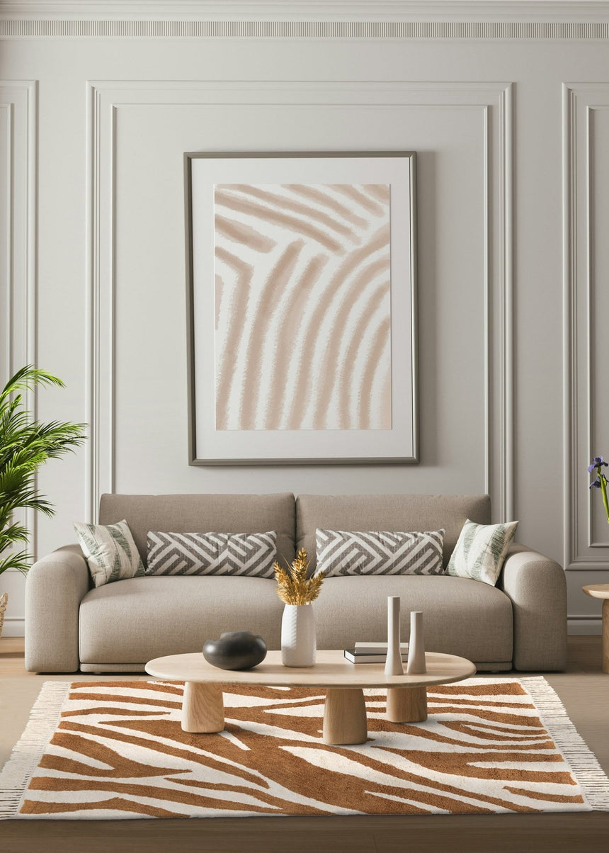 Tapis coton imprimé zébré SAFARI FAUVE - AFKliving