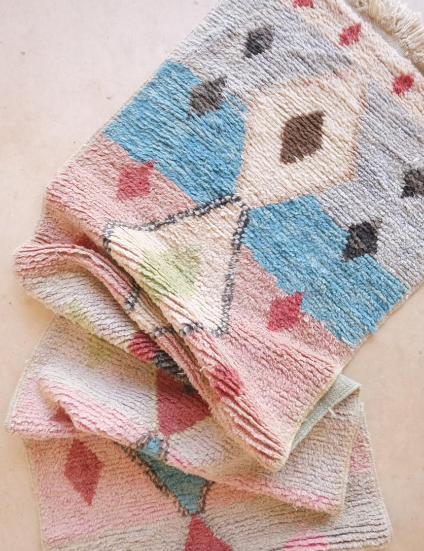 Tapis de couloir berbère Boujaad coloré 89 x 492 cm - AFKliving