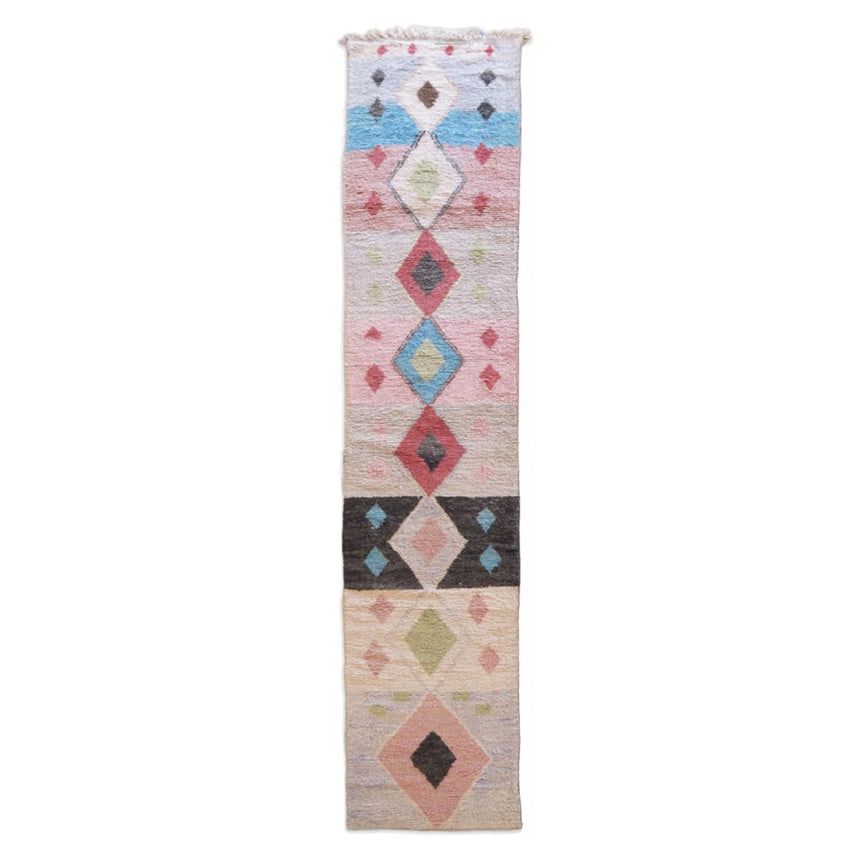 Tapis de couloir berbère Boujaad coloré 89 x 492 cm - AFKliving