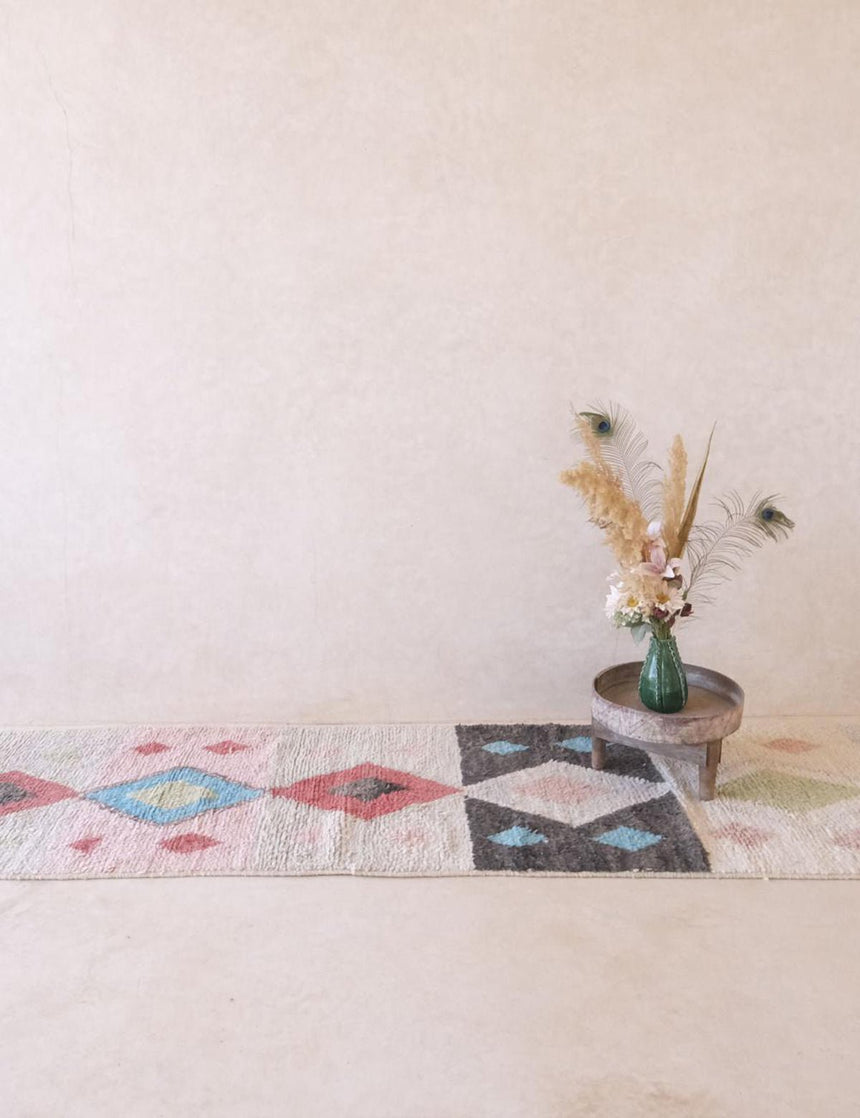 Tapis de couloir berbère Boujaad coloré 89 x 492 cm - AFKliving