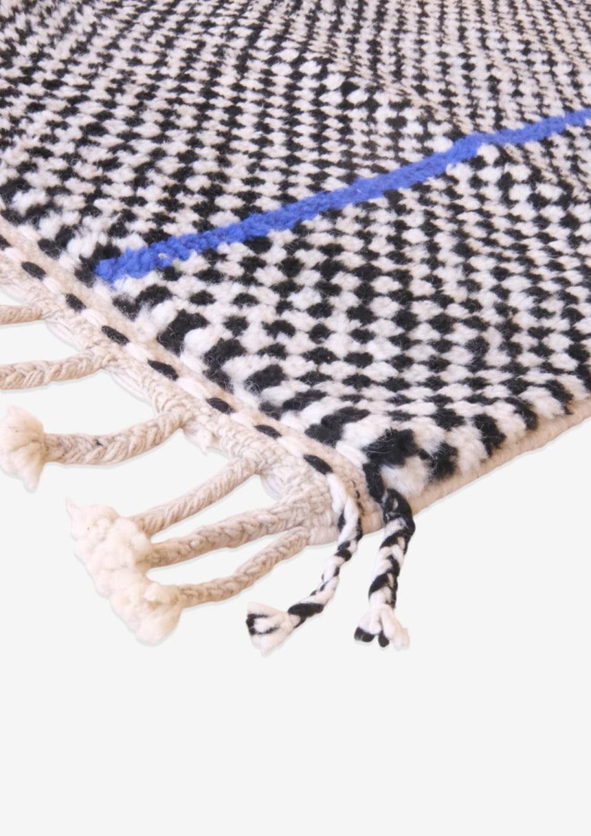 Tapis de couloir berbère contemporain à carreaux laine 95 x 210 cm - AFKliving