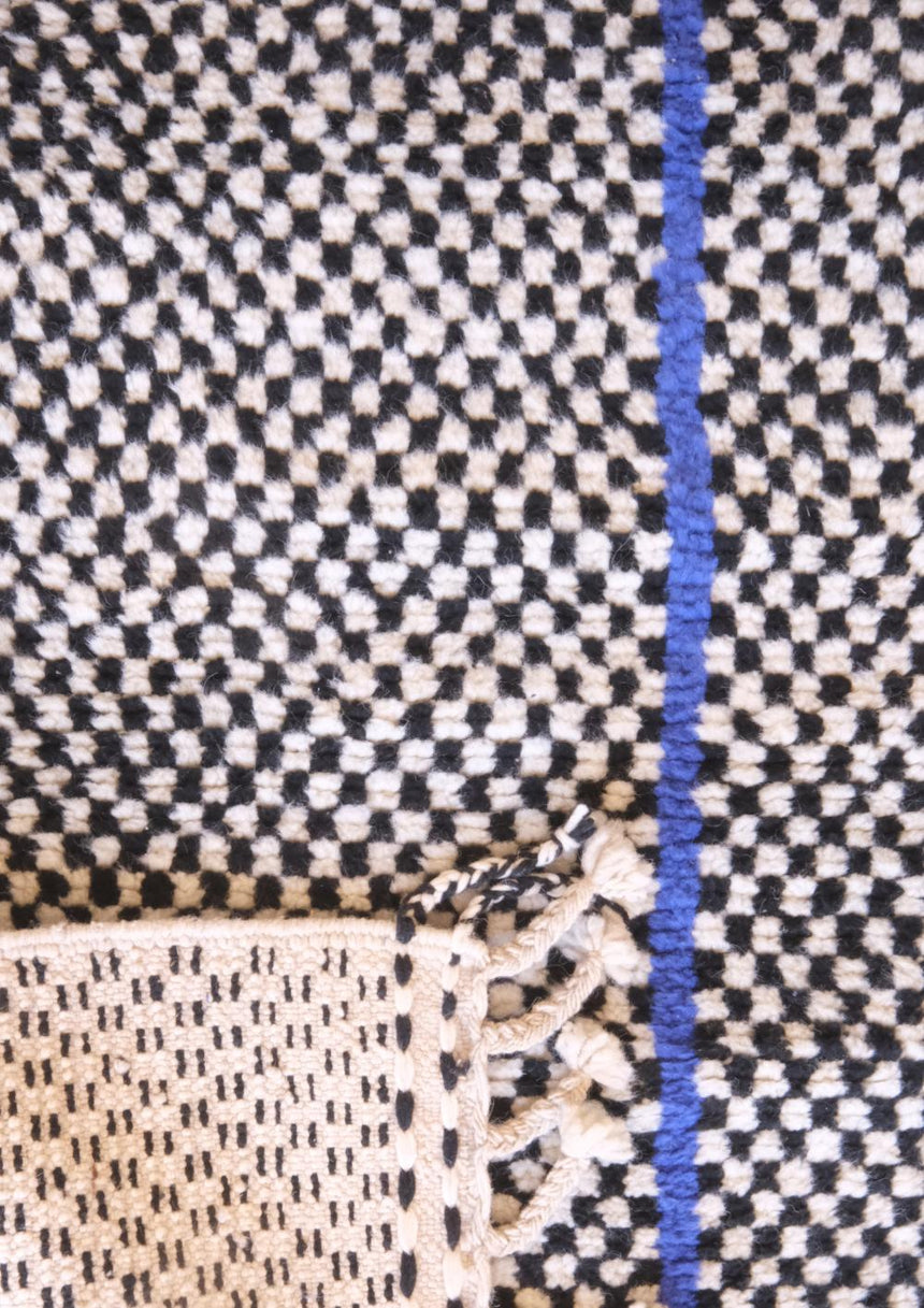 Tapis de couloir berbère contemporain à carreaux laine 95 x 210 cm - AFKliving