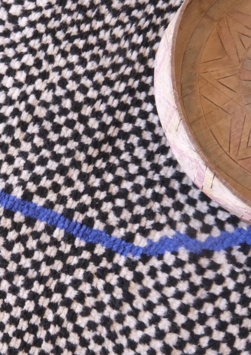 Tapis de couloir berbère contemporain à carreaux laine 95 x 210 cm - AFKliving