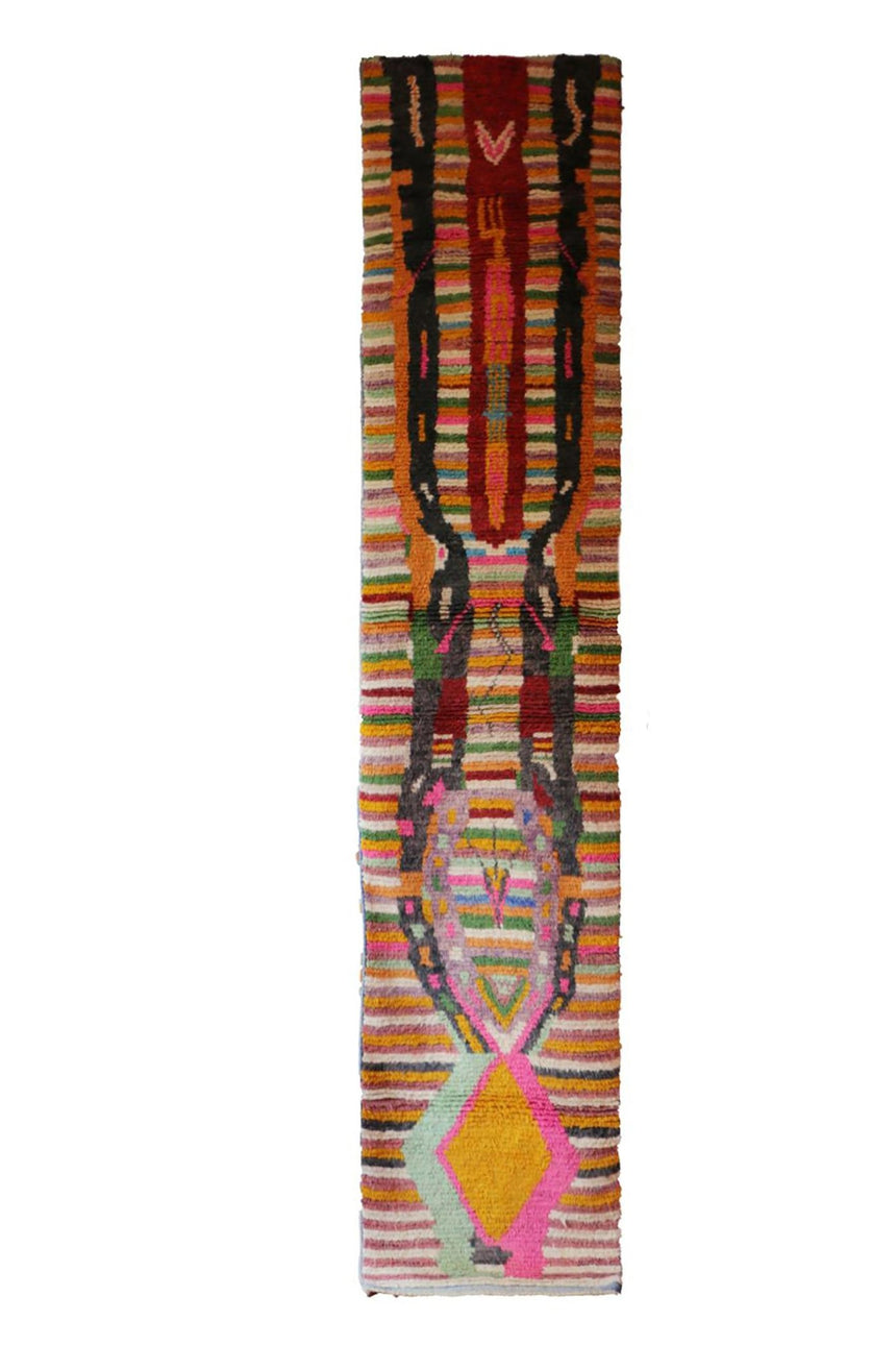 Tapis de couloir Berbere en laine contemporain 72 x 355 cm - AFKliving