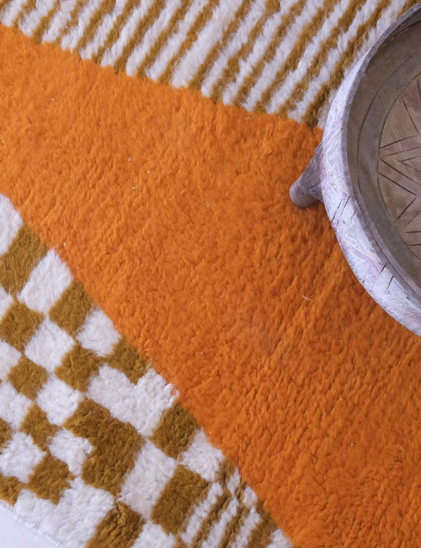 Tapis de couloir berbère etnique chic pure laine 97 x 351 cm - AFKliving