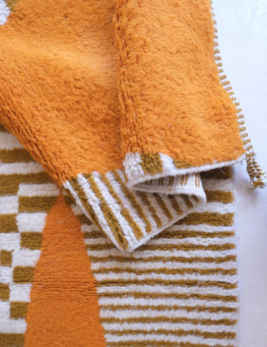 Tapis de couloir berbère etnique chic pure laine 97 x 351 cm - AFKliving