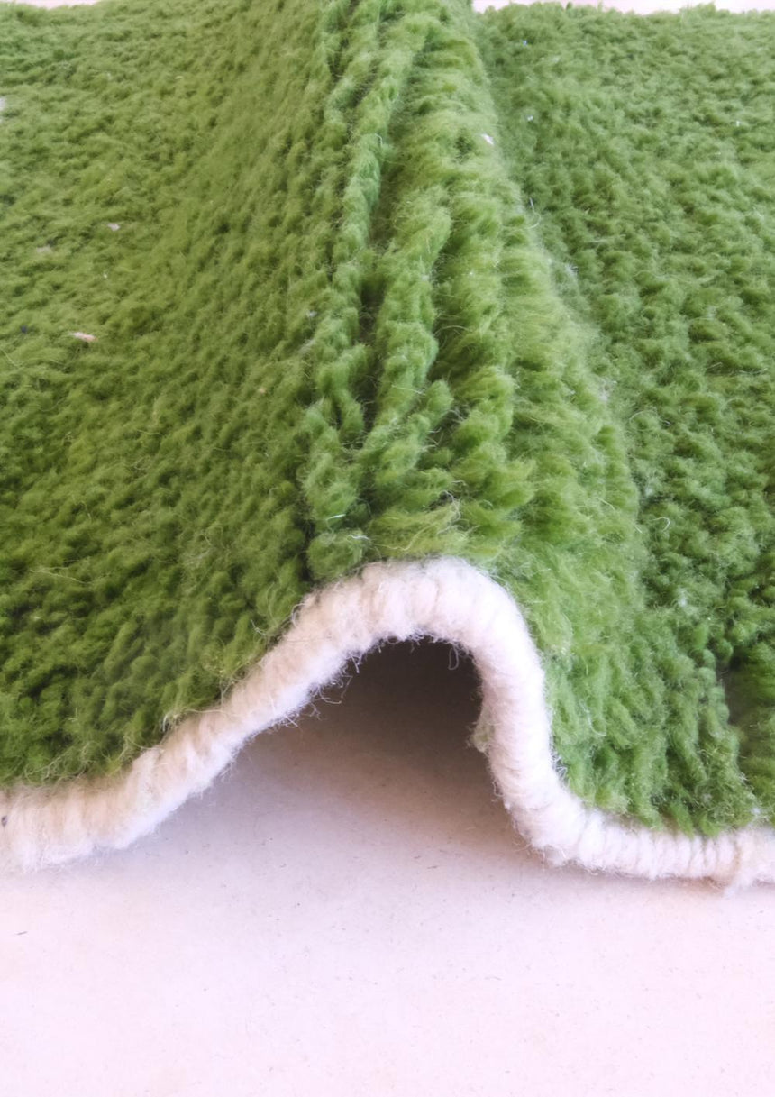 Tapis de couloir berbère graphique noué main laine 70 x 383 cm - AFKliving