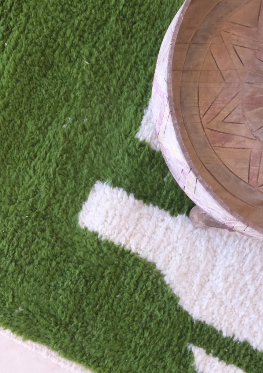 Tapis de couloir berbère graphique noué main laine 70 x 383 cm - AFKliving