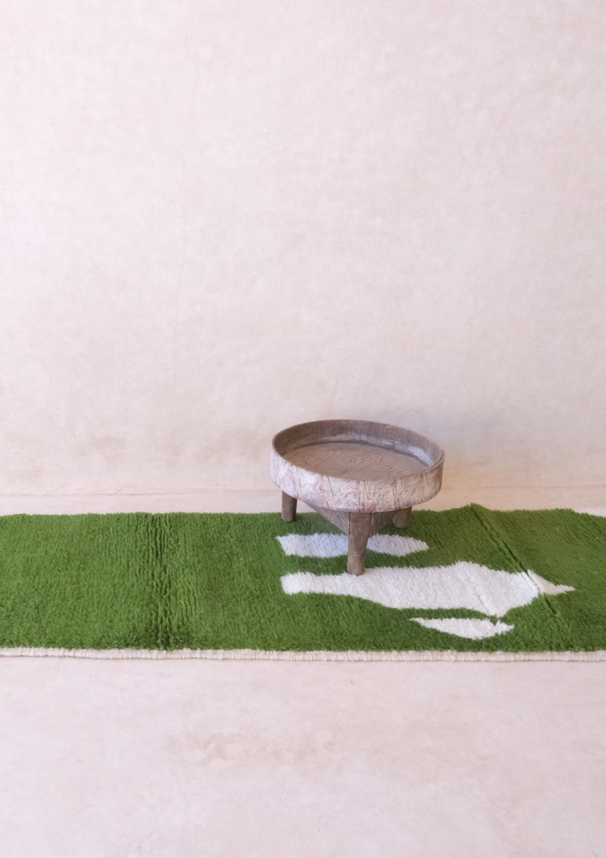 Tapis de couloir berbère graphique noué main laine 70 x 383 cm - AFKliving