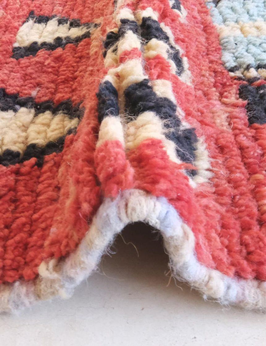 Tapis de couloir berbère marocain graphique pure laine 72 x 397 cm - AFKliving