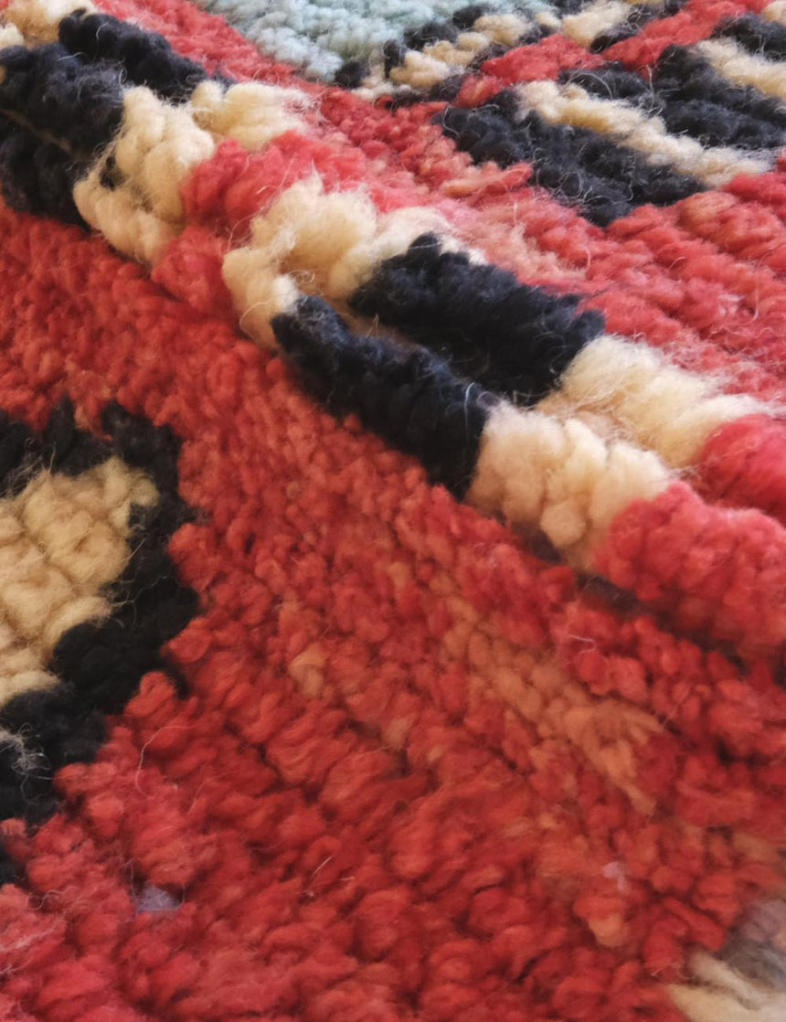 Tapis de couloir berbère marocain graphique pure laine 72 x 397 cm - AFKliving