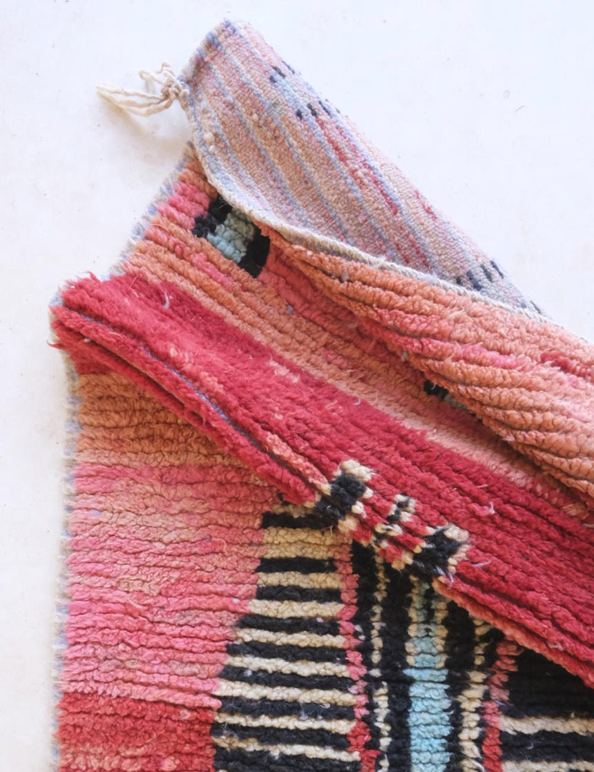 Tapis de couloir berbère marocain graphique pure laine 72 x 397 cm - AFKliving