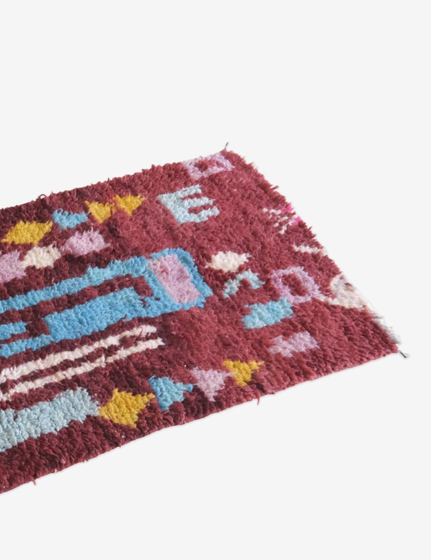 Tapis de couloir berbere marocain pure laine 69 x 274 cm - AFKliving