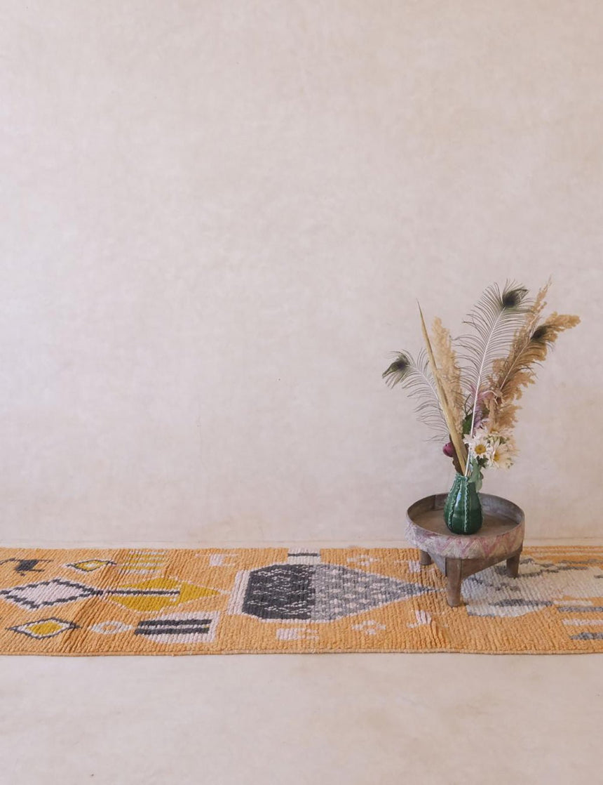 Tapis de couloir berbère marocain pure laine 77 x 375 cm - AFKliving