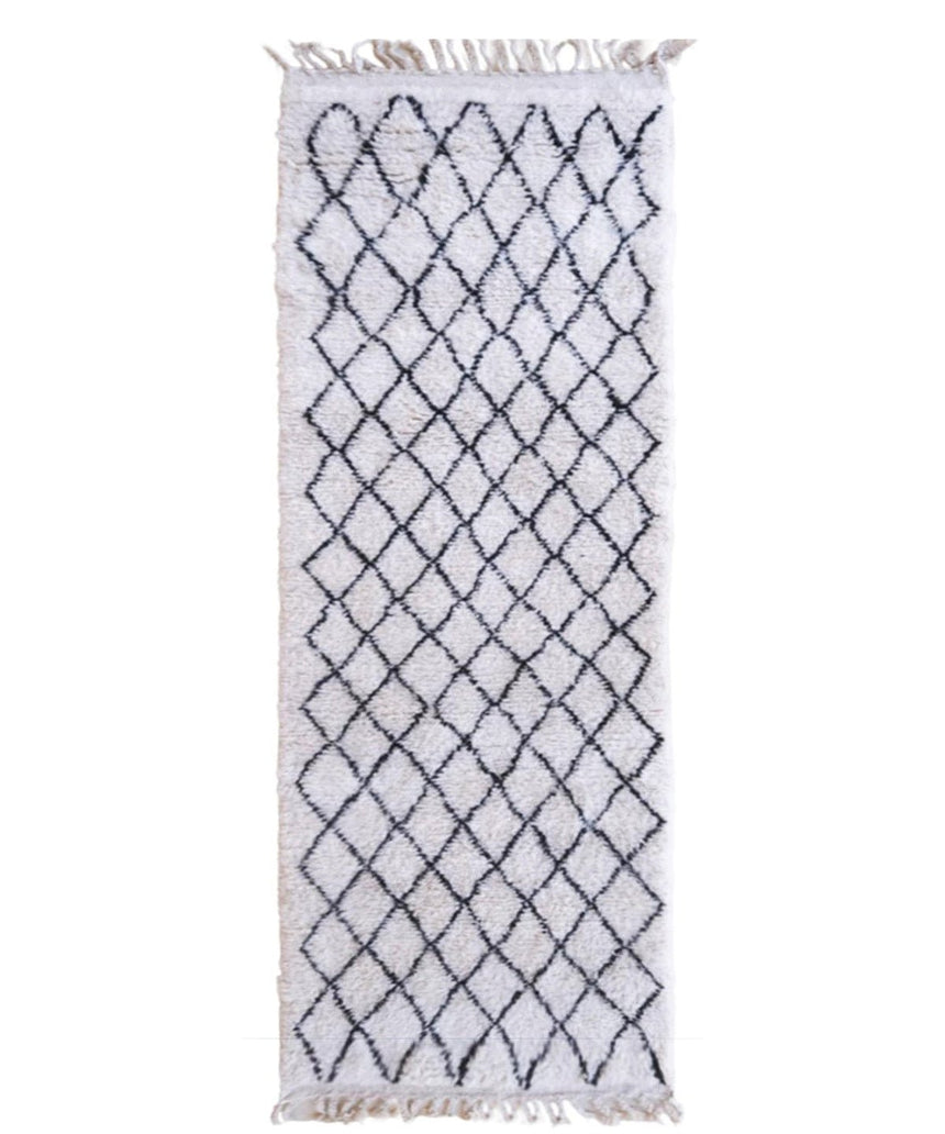 Tapis de couloir berbère marocain pure laine - tapis sur mesure - AFKliving