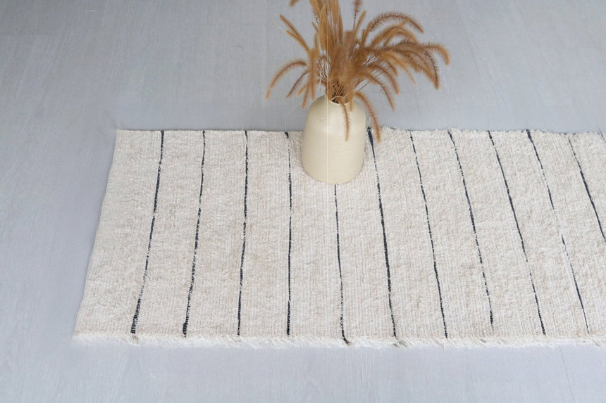 Tapis de couloir en coton recyclé tissé à la main LINHAS - AFKliving