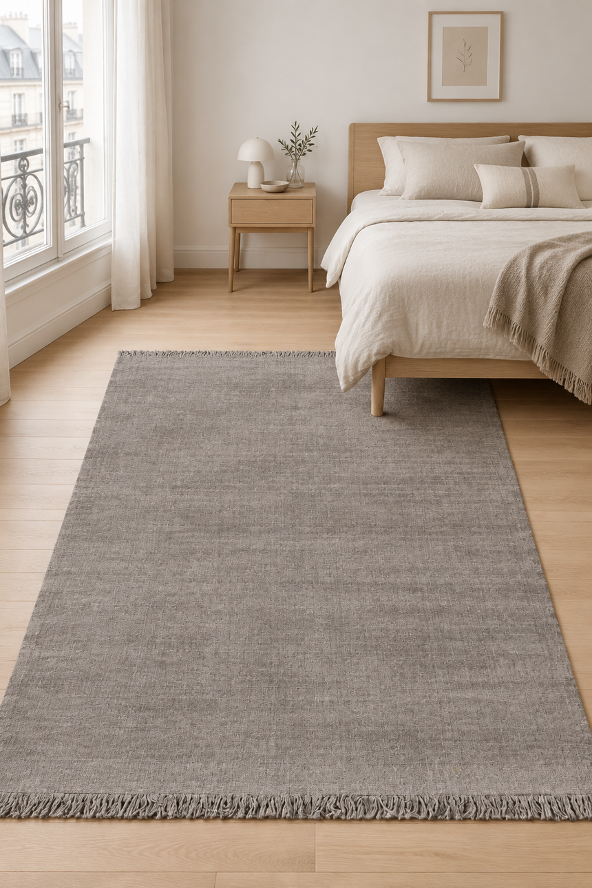 Tapis design doux en laine et coton fait main CLASSIC