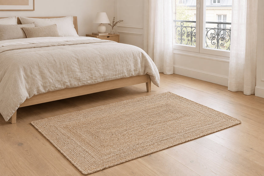Tapis en jute tressé fait main INDIRA