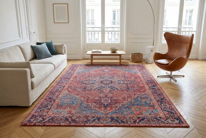 ANTIKA flat woven velvet effect rug