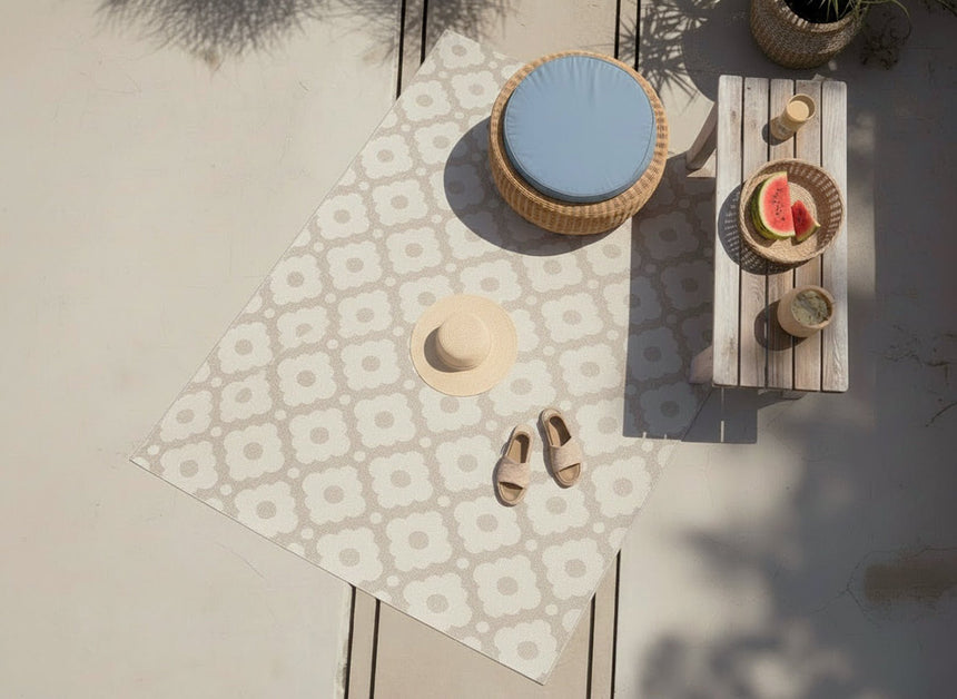 Tapis design intérieur extérieur en polyester recyclé DAISY - AFKliving