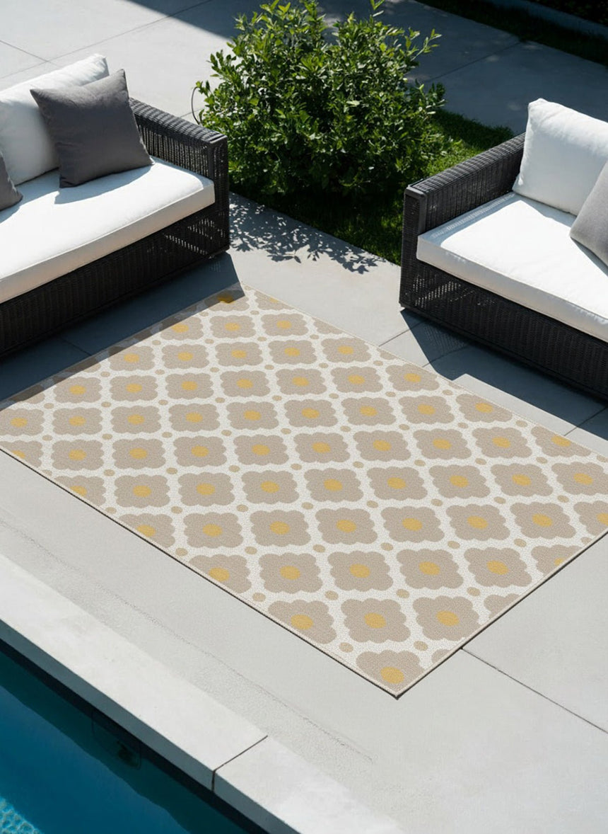 Tapis design intérieur extérieur en polyester recyclé DAISY - AFKliving