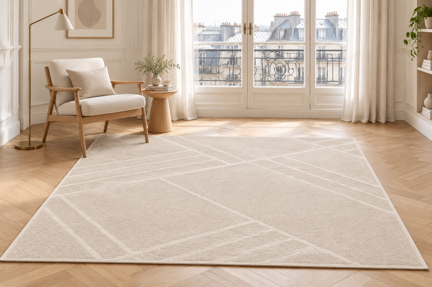Tapis géométrique doux et résistant WYATT