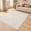 Handmade natural wool rug with sculpted effect MEGEVE