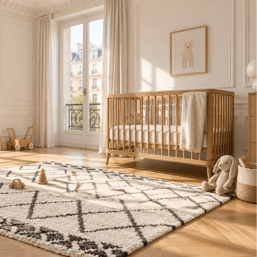 Tapis shaggy doux à poils longs Oeko-Tex BELDI