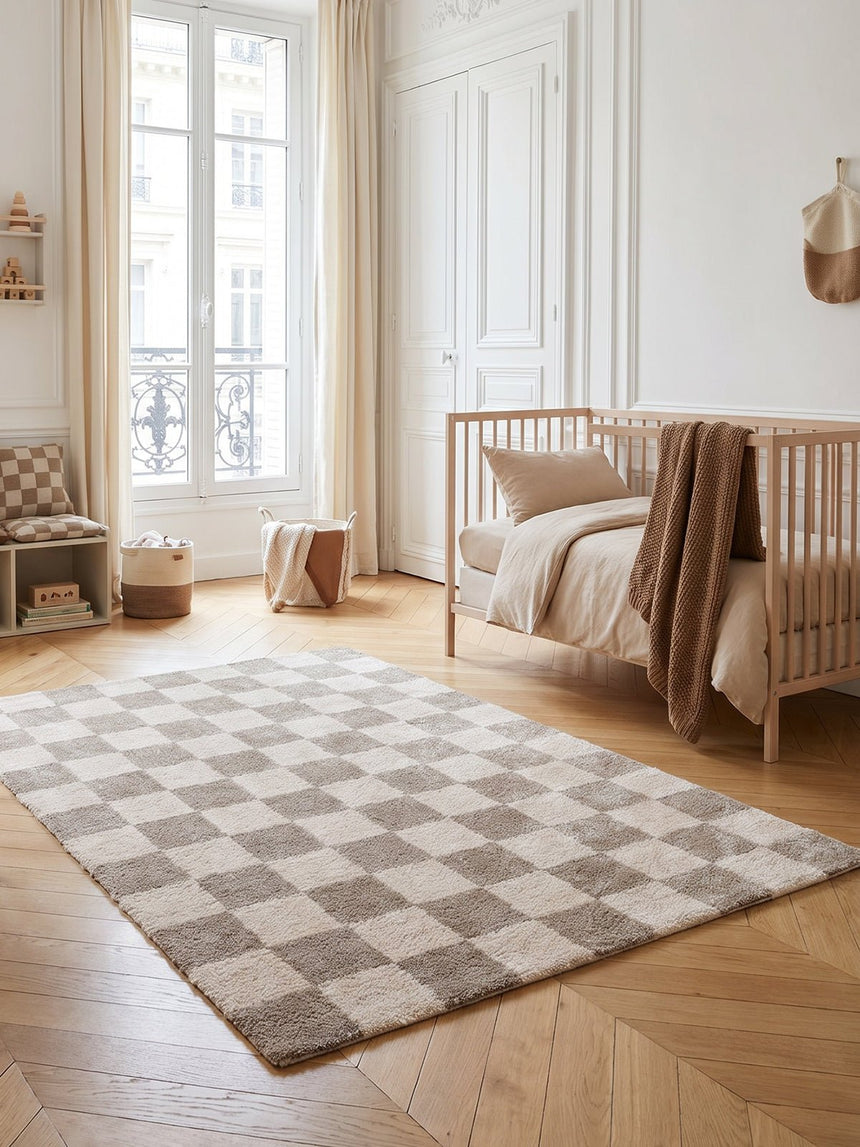 Tapis doux et épais en polyester recyclé CARREAUX - AFKliving