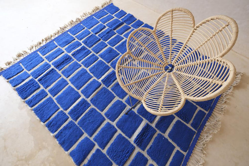 Tapis en laine à carreaux marocain 220 x 248 cm - AFKliving