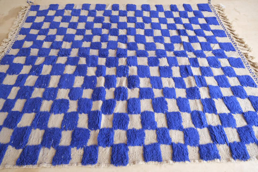 Tapis en laine à carreaux marocain 225 x 289 cm - AFKliving