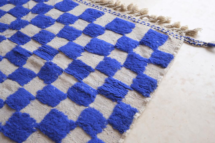 Tapis en laine à carreaux marocain 225 x 289 cm - AFKliving