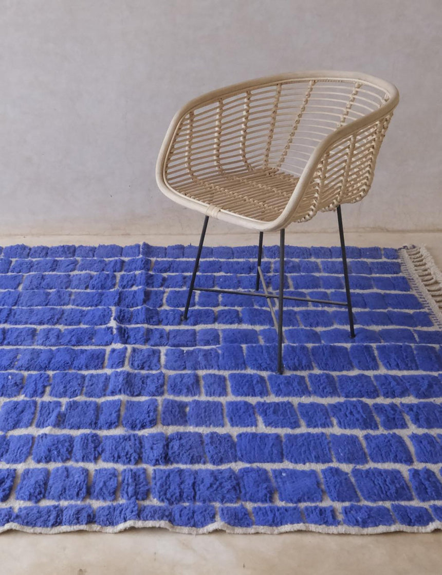 Tapis en laine à damier marocain 166 x 210 cm - AFKliving