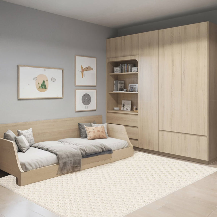 Tapis en laine et coton a carreaux fait main doux GABIN - AFKliving