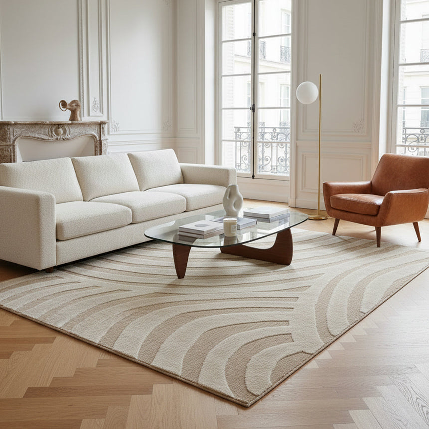 Tapis en relief style japandi ONDE