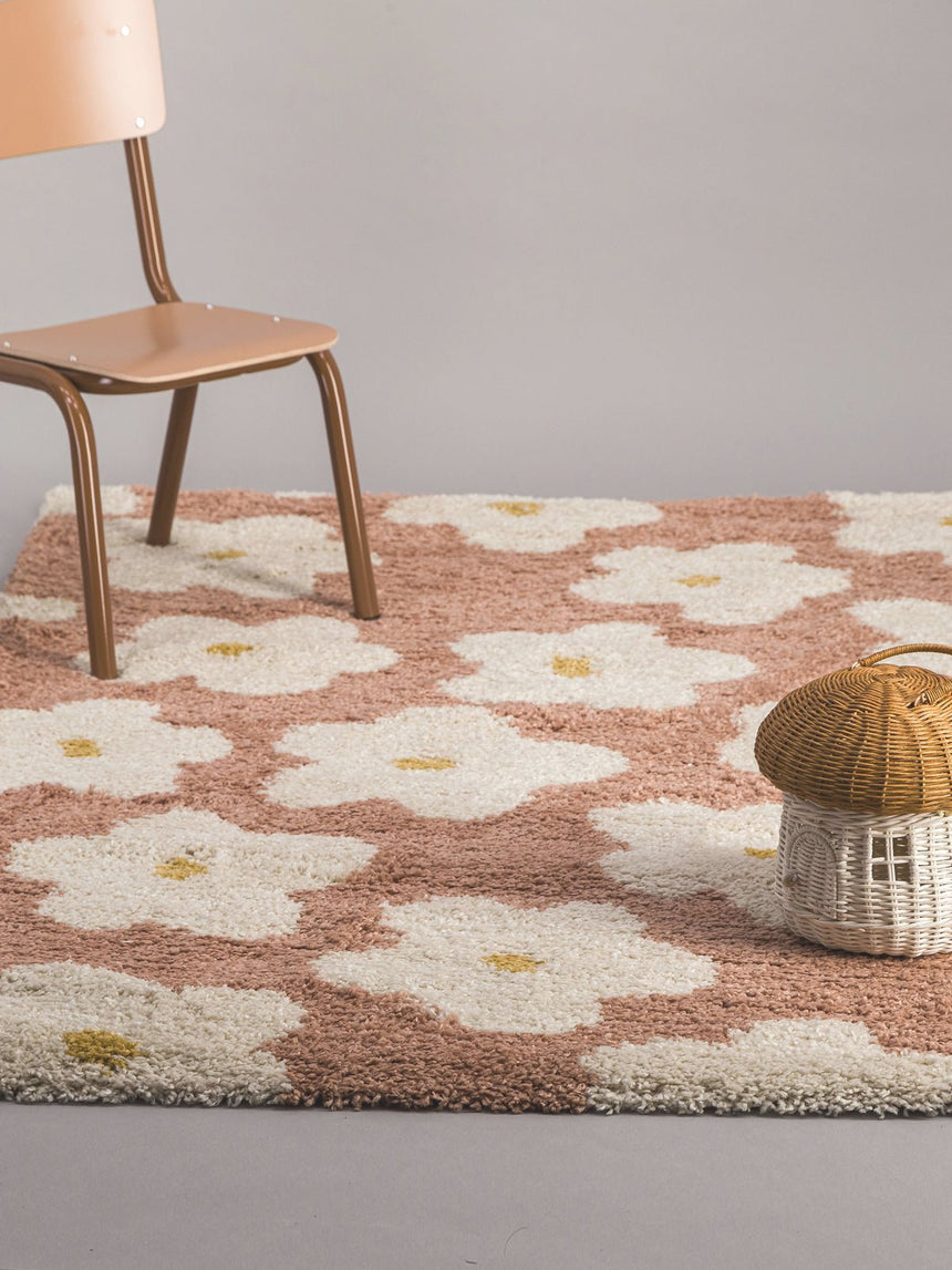 Tapis enfant épais et confortable FLEURS - AFKliving