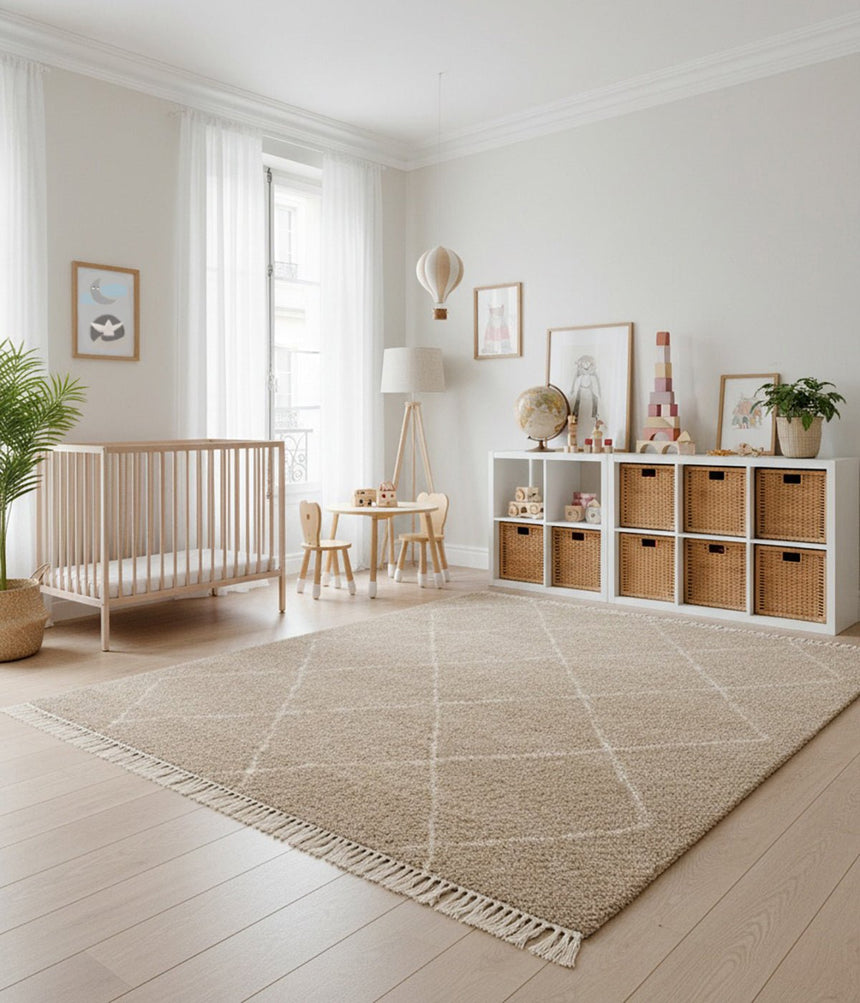 Thick, soft and refined fringed rug NILE - AFKliving