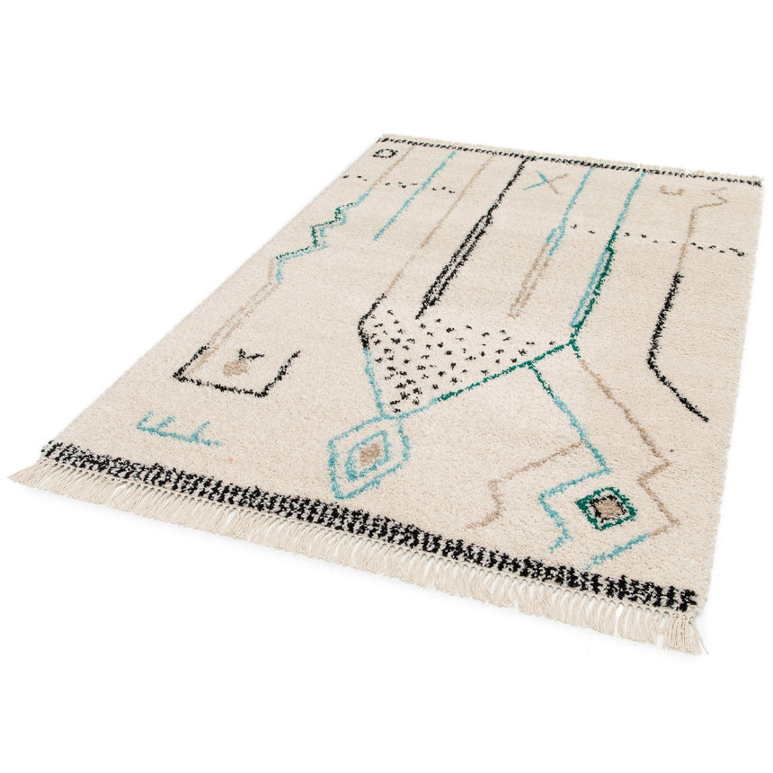 Tapis épais à franges style ethnique GLYPH - AFKliving