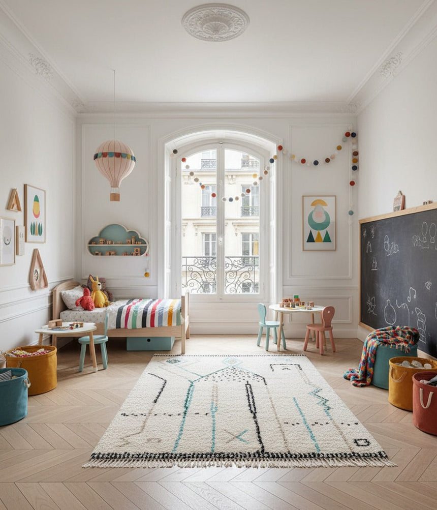 Tapis épais à franges style ethnique GLYPH - AFKliving