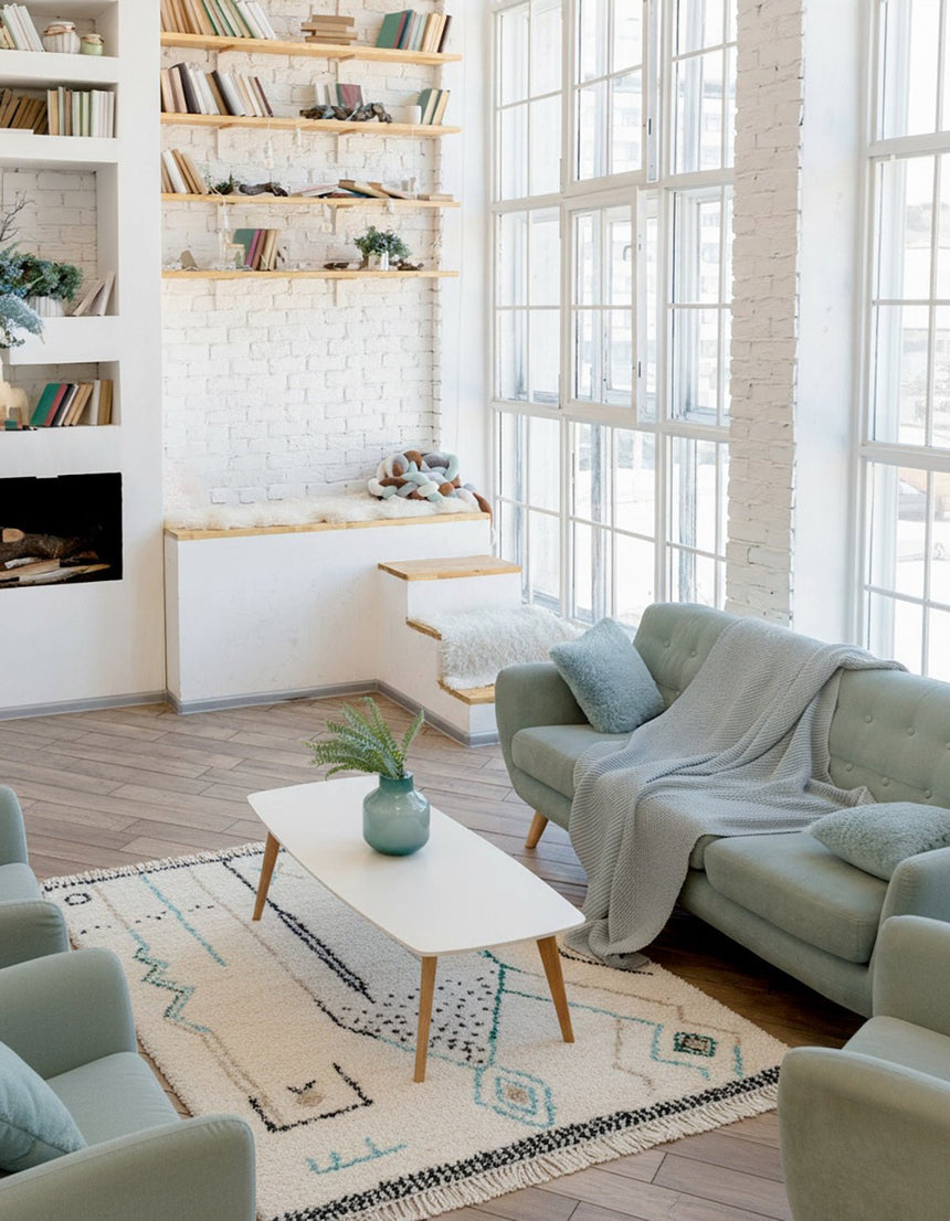 Tapis épais à franges style ethnique GLYPH - AFKliving