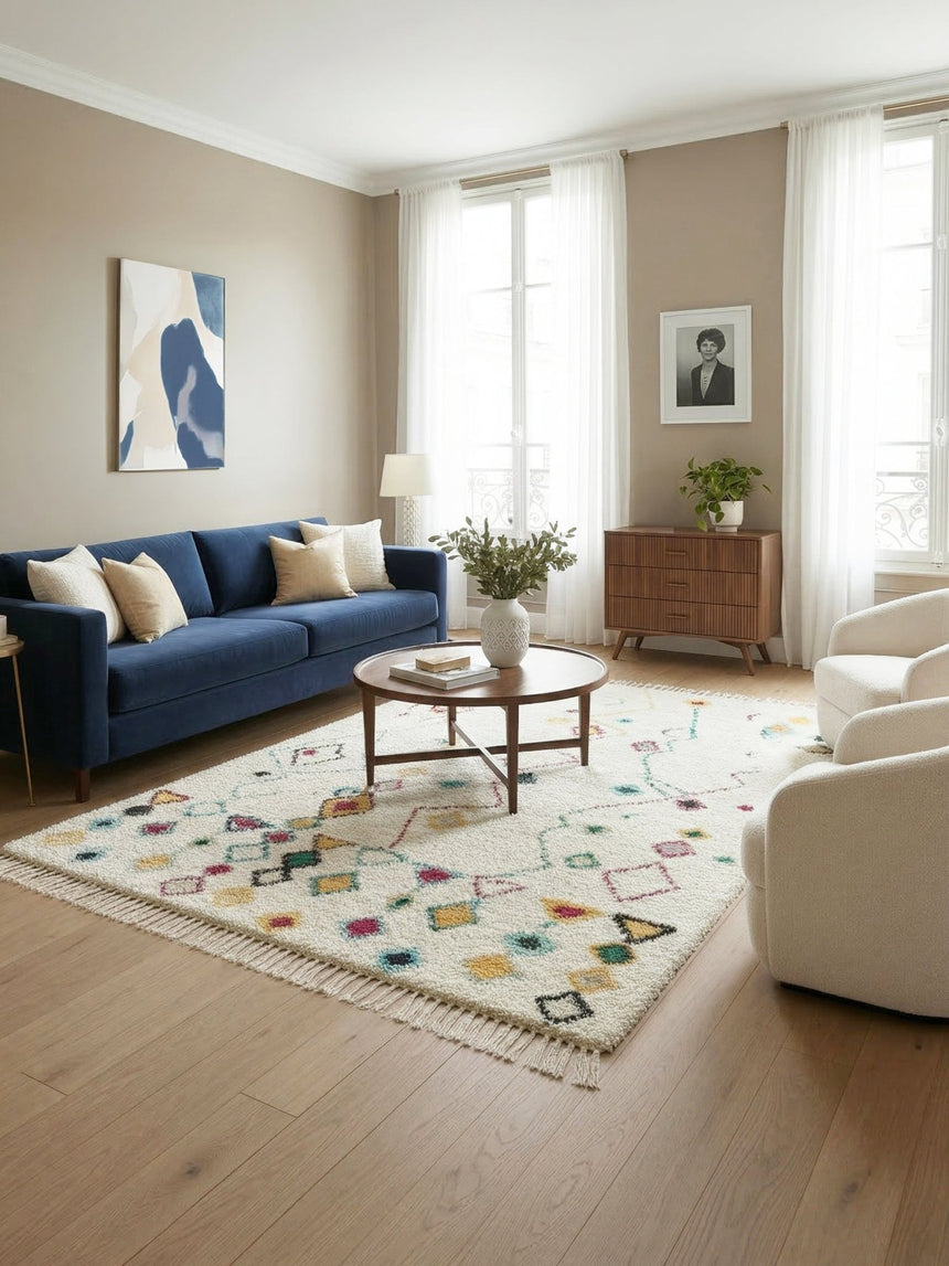 Tapis ethnique à franges inspiration bédouine MOGADOR - AFKliving