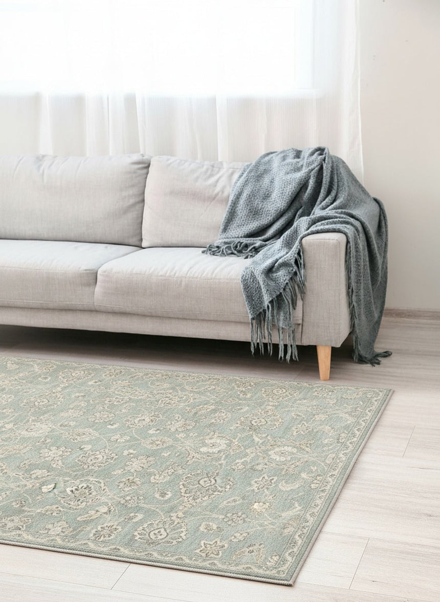 Tapis floral à poils ras très dense et doux CHAMBORD - AFKliving