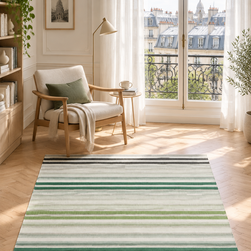 Tapis rayé graphique intérieur extérieur KADENCE