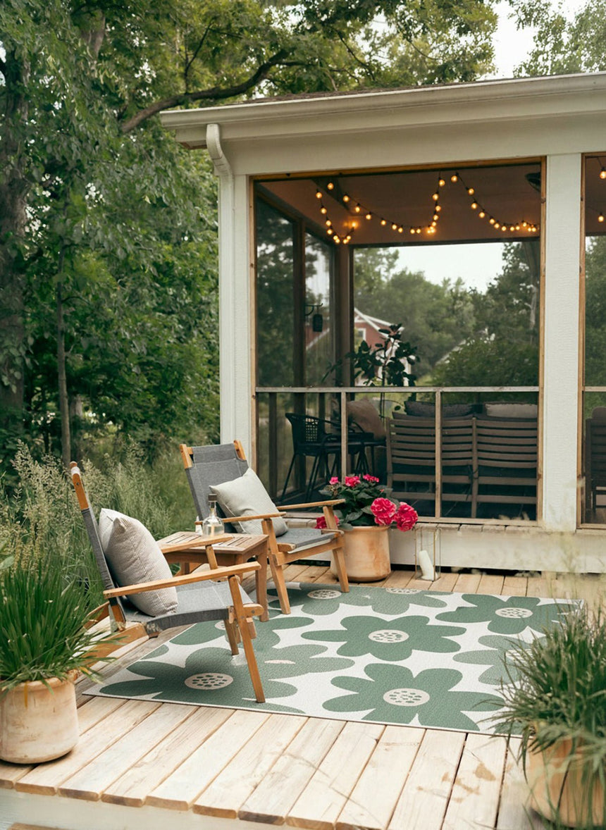 Tapis intérieur extérieur design floral PRIMAVERA - AFKliving